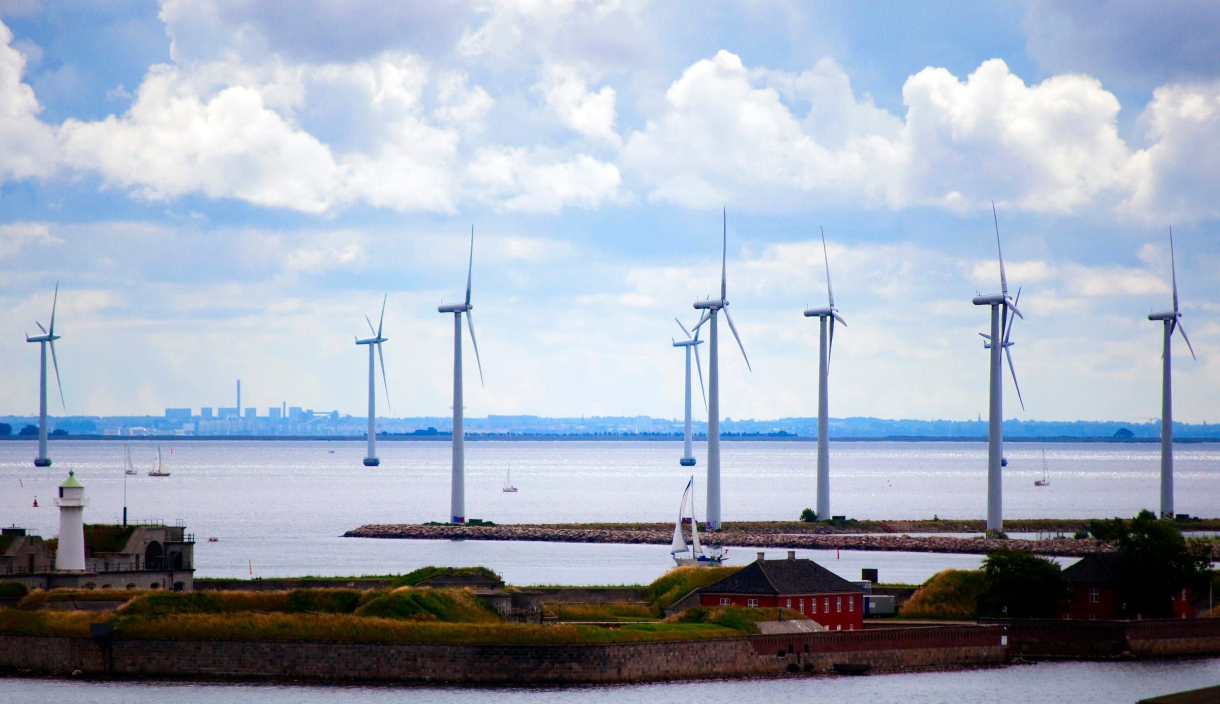 Wind turbines on the Øresund coast
